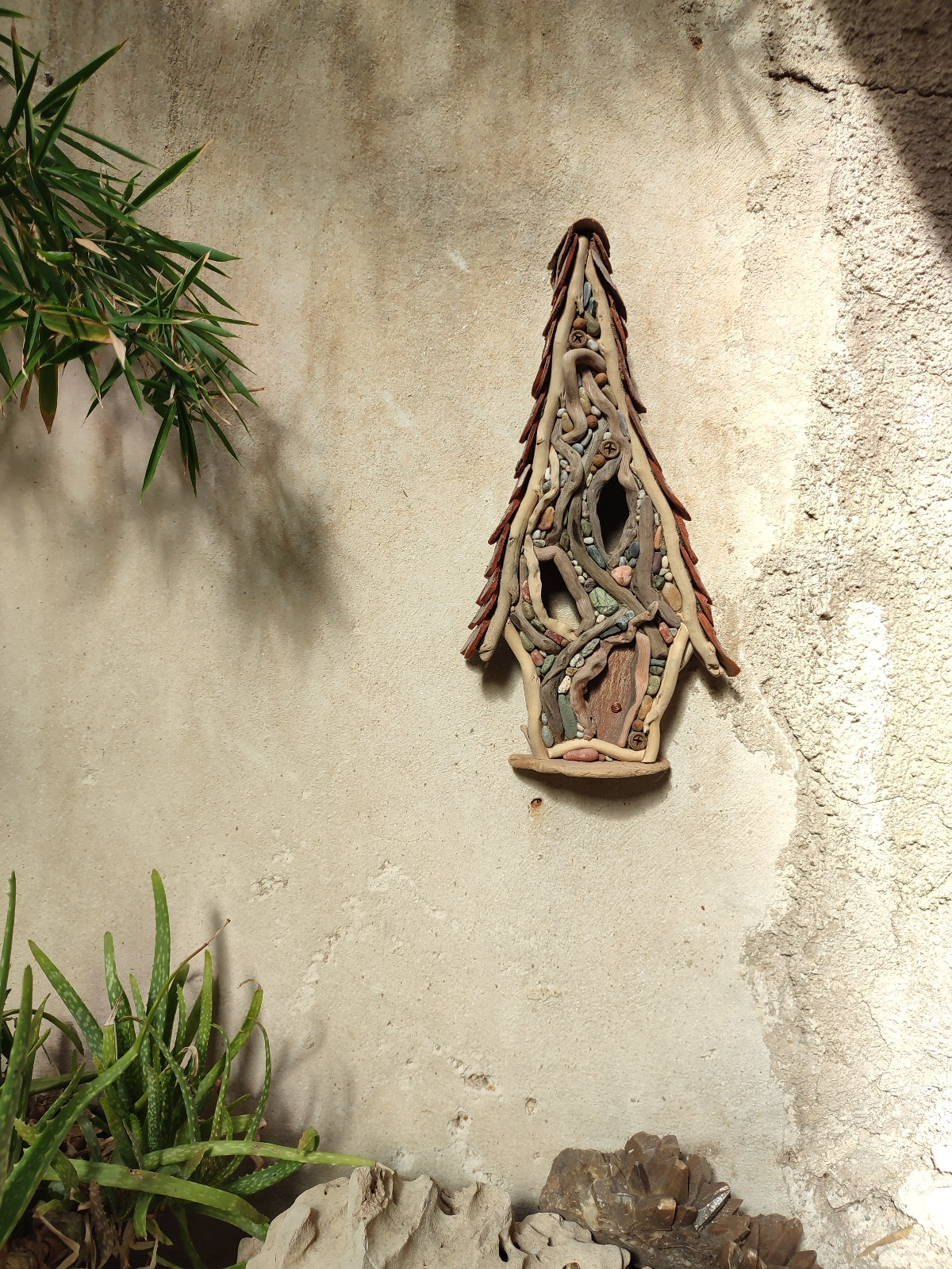 Handcrafted Driftwood Fairy House Wall Art