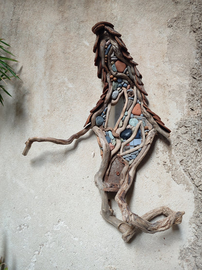 Wicked driftwood housefront wall art