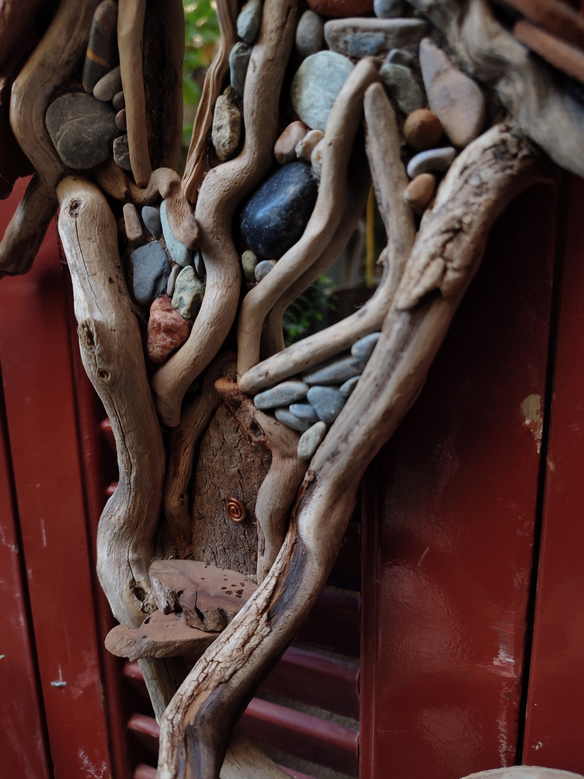 Wicked driftwood housefront wall art
