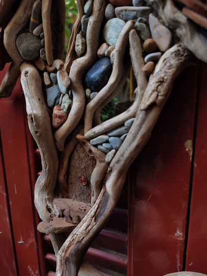 Wicked driftwood housefront wall art