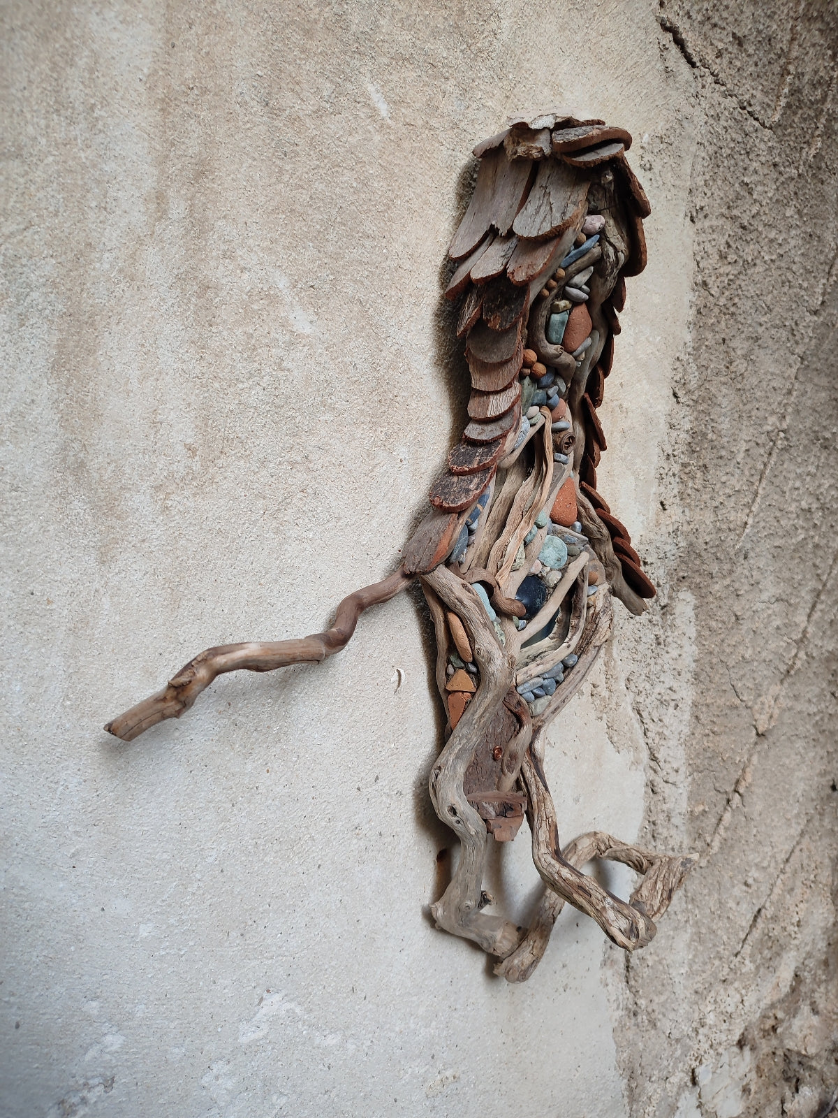 Wicked driftwood housefront wall art