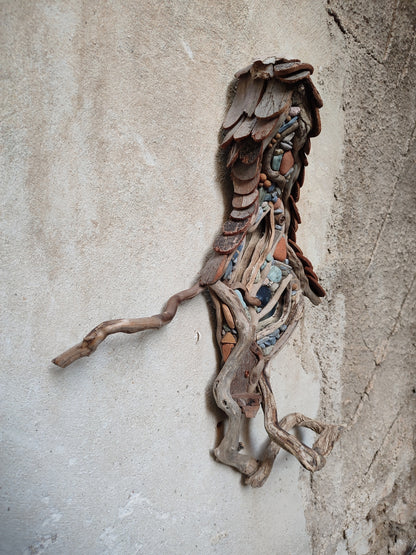 Wicked driftwood housefront wall art