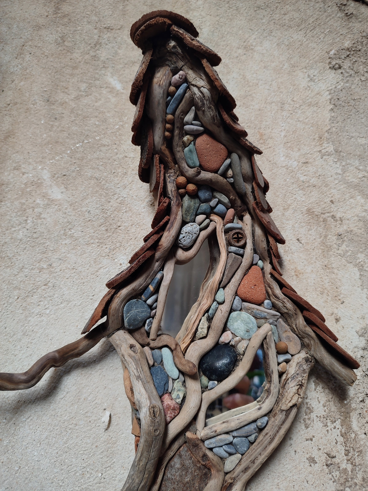 Wicked driftwood housefront wall art