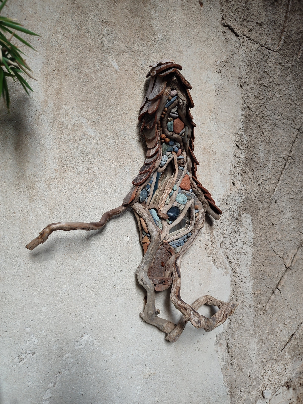 Wicked driftwood housefront wall art