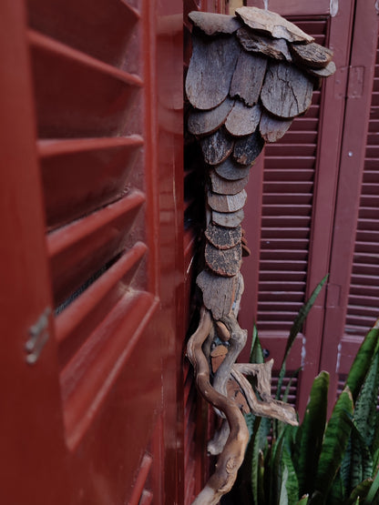 Wicked driftwood housefront wall art
