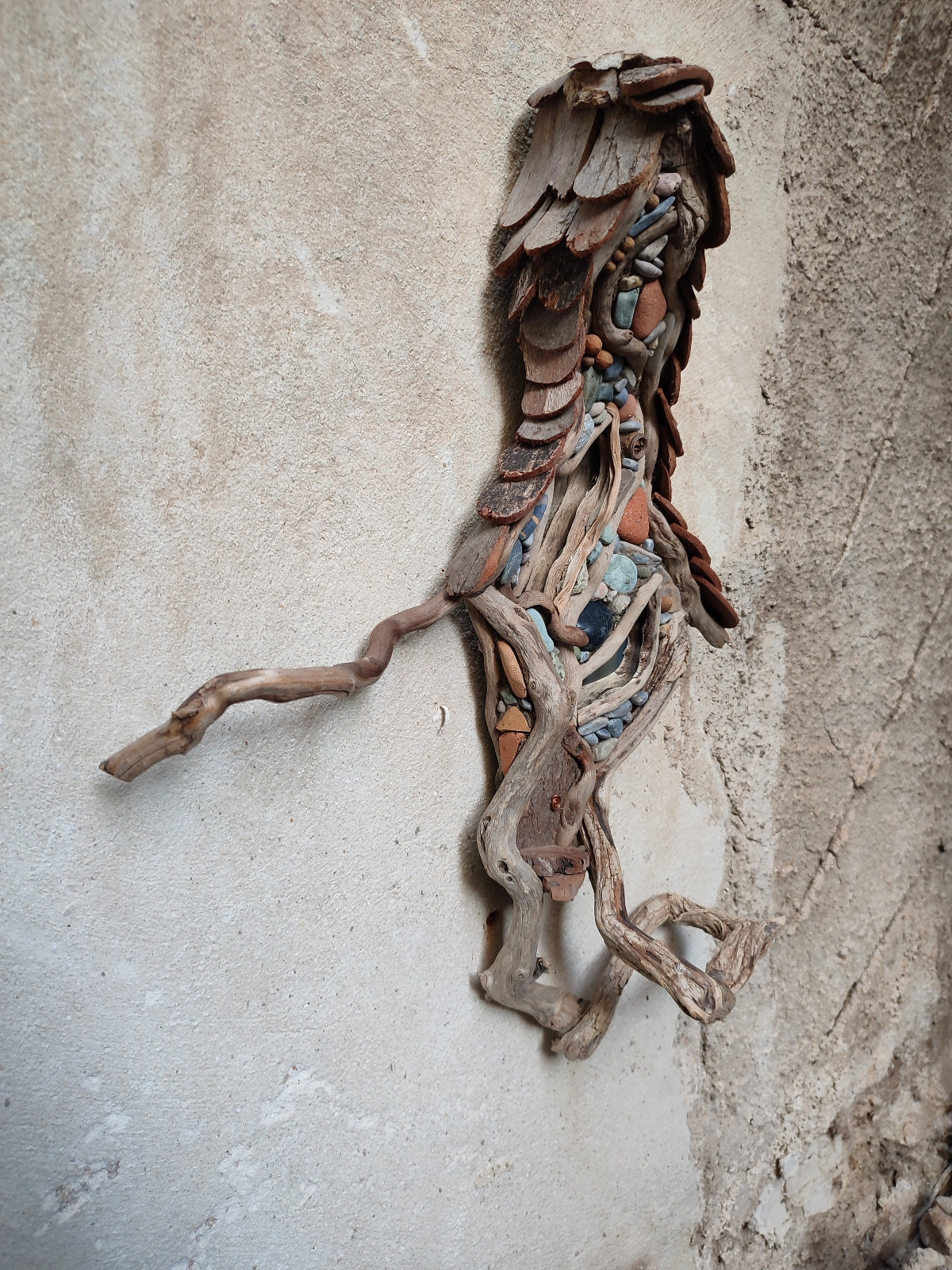 Wicked driftwood housefront wall art