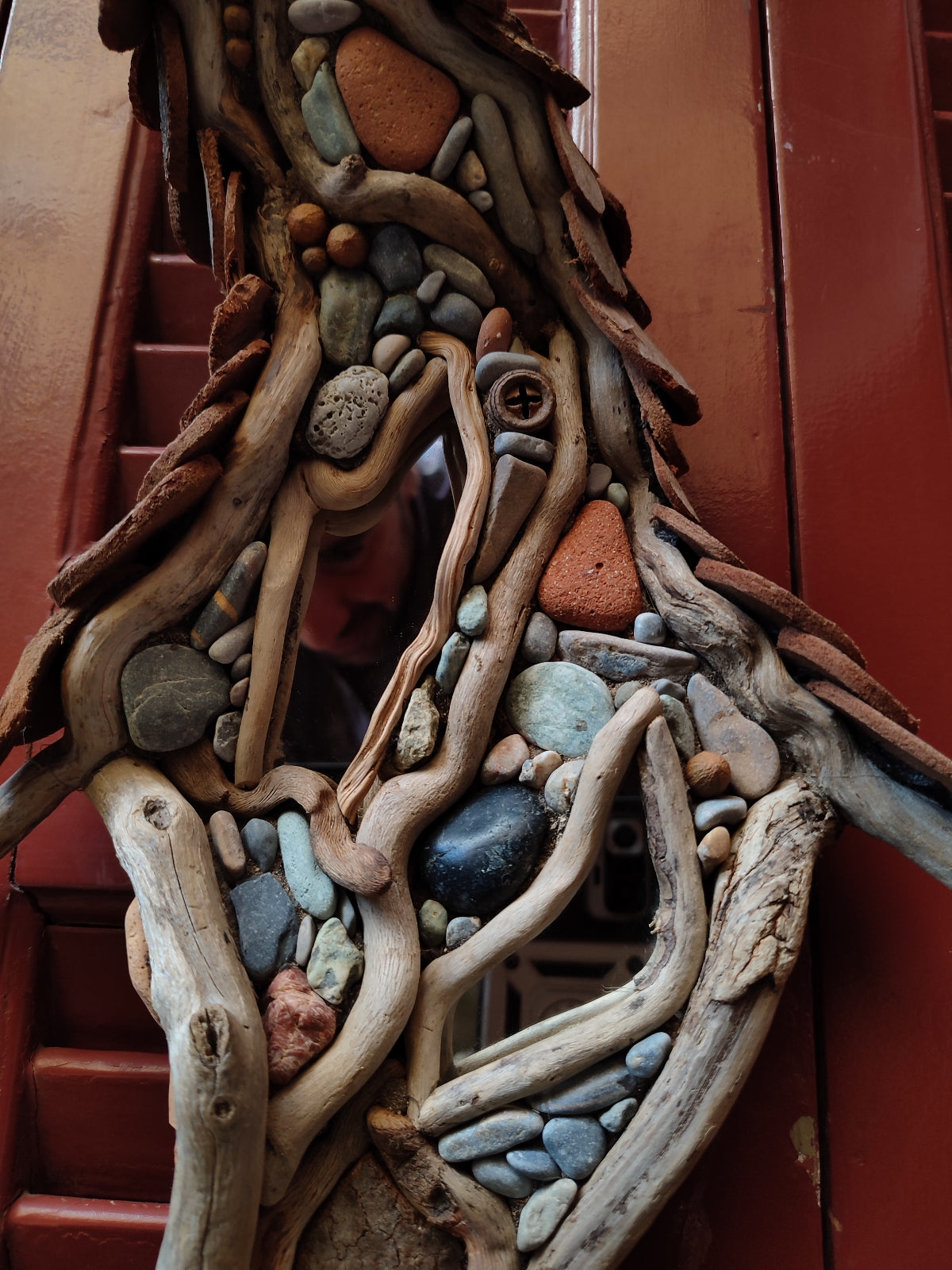 Wicked driftwood housefront wall art