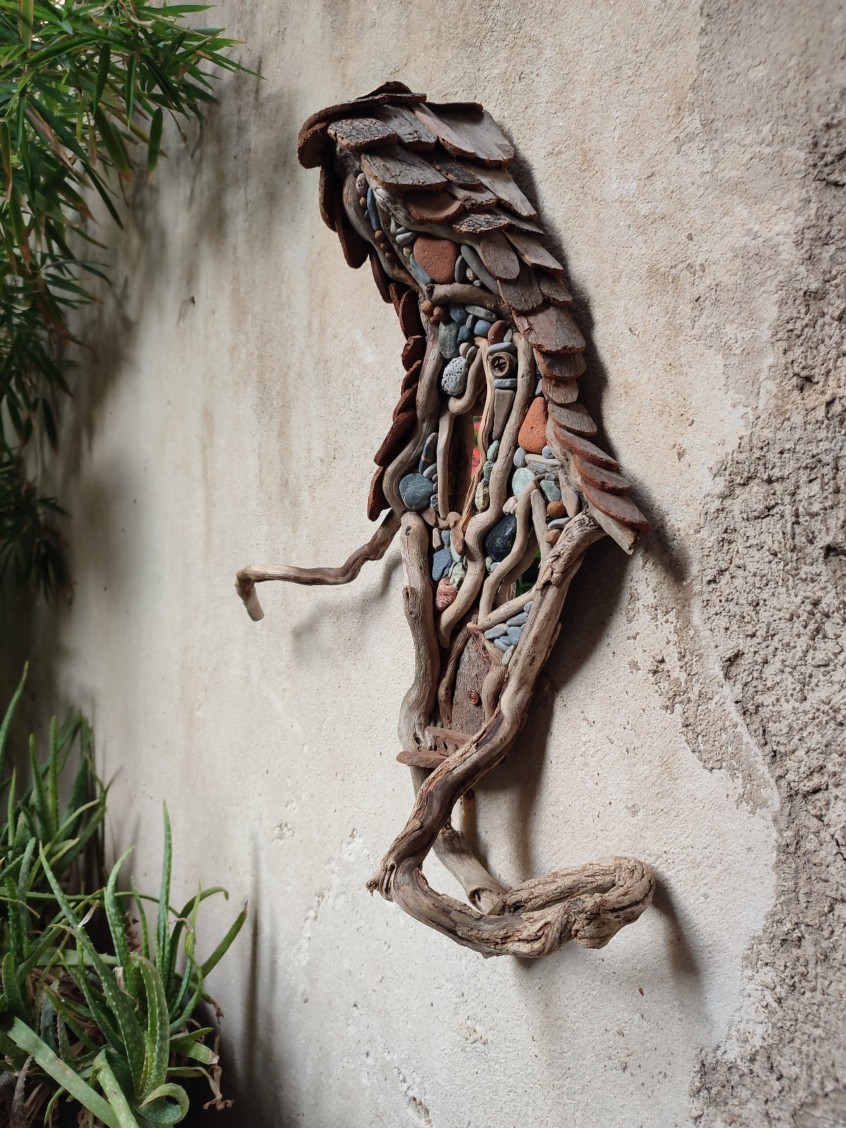 Wicked driftwood housefront wall art