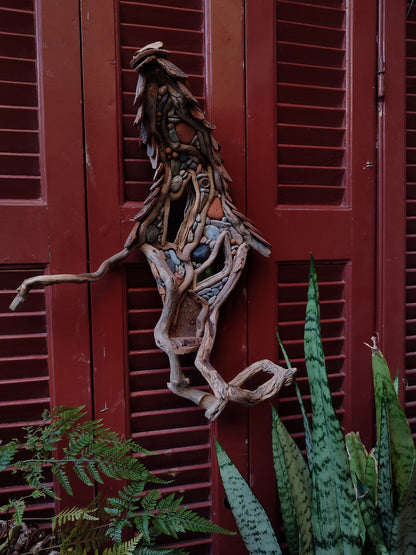 Wicked driftwood housefront wall art